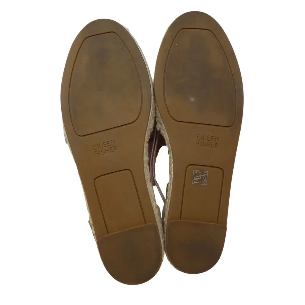 Eileen Fisher Lee Tan Suede Espadrille Flats Sandals